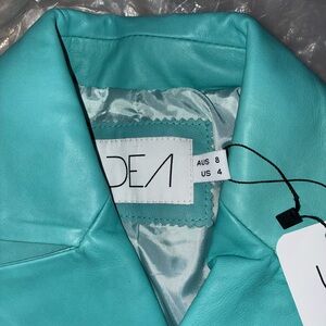 Women's Aqua Leather Jacket